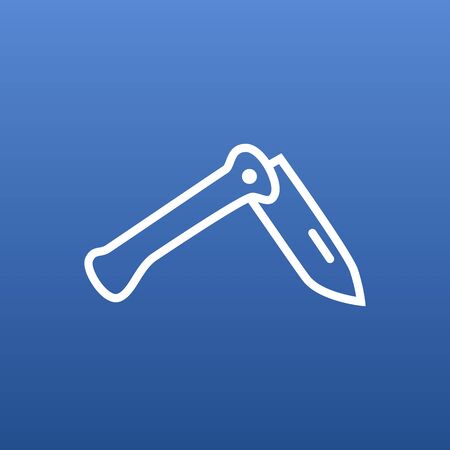 Isolated Jackknife Outline Symbol On Clean Background. Vector Penknife Element In Trendy Style.の写真素材