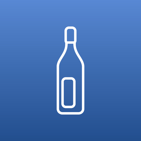 Isolated Wine Outline Symbol On Clean Background. Vector Bottle Element In Trendy Style.のイラスト素材