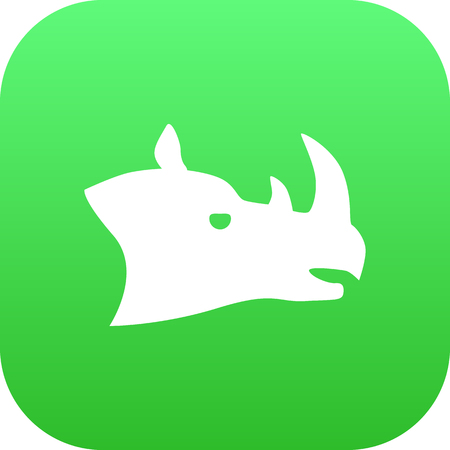 Isolated Rhino Icon Symbol On Clean Background. Vector Rhinoceros Element In Trendy Style.のイラスト素材