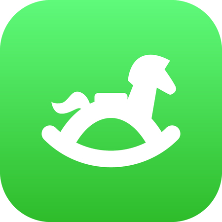 Isolated Rocking Horse Icon Symbol On Clean Background. Vector Equine Element In Trendy Style.のイラスト素材