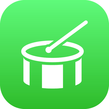 Isolated Drum Icon Symbol On Clean Background. Vector Tambourine Element In Trendy Style.の写真素材