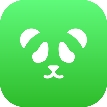 Vector Bear Element In Trendy Style.  Isolated Panda Icon Symbol On Clean Background.のイラスト素材