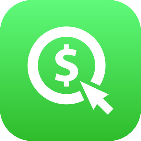 Isolated Cost Per Icon Symbol On Clean Background. Vector Click  Element In Trendy Style.のイラスト素材