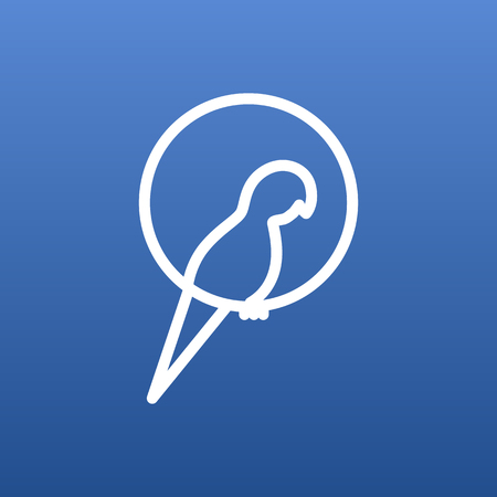 Isolated Bird Outline Symbol On Clean Background. Vector Parrot Element In Trendy Style.のイラスト素材