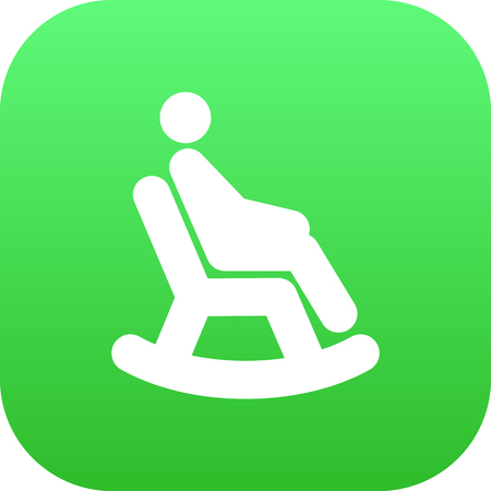 Isolated Man In Armchair Icon Symbol On Clean Background. Vector Rocking Chair Element In Trendy Style.のイラスト素材