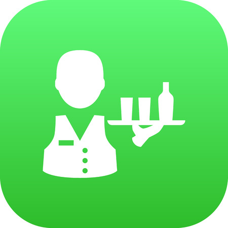 Isolated Waiter Icon Symbol On Clean Background. Vector Servant  Element In Trendy Style.のイラスト素材