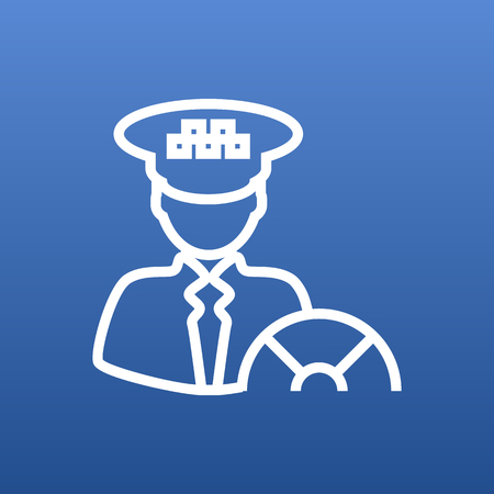 Isolated Driver Outline Symbol On Clean Background. Vector Taxi Element In Trendy Style.のイラスト素材