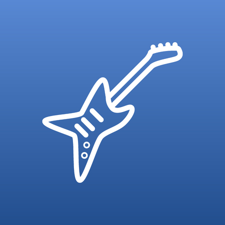 Isolated Guitar Outline Symbol On Clean Background. Vector Electro Element In Trendy Style.のイラスト素材