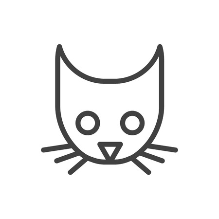 Isolated Cat Outline Symbol On Clean Background. Vector Head Element In Trendy Style.のイラスト素材