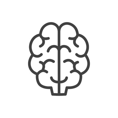 Isolated Intelligence Outline Symbol On Clean Background. Vector Brain Element In Trendy Style.のイラスト素材