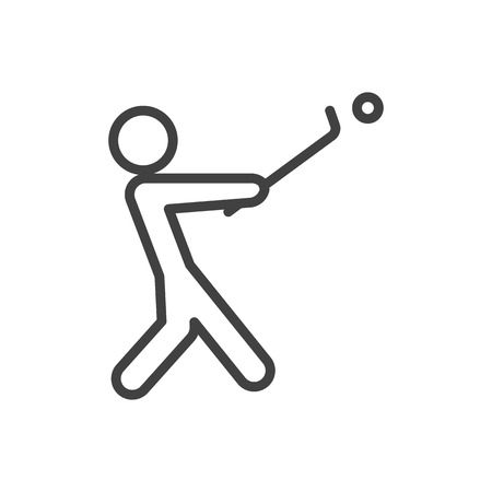 Isolated Golf Outline Symbol On Clean Background. Vector Stick Element In Trendy Style.のイラスト素材