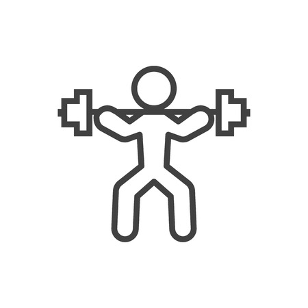 Isolated Weightlifting Outline Symbol On Clean Background. Vector Power-Lifting  Element In Trendy Style.のイラスト素材