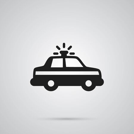 Isolated Automobile Icon Symbol On Clean Background. Vector Police Car Element In Trendy Style.のイラスト素材
