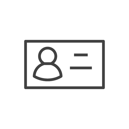 Isolated Id Outline Symbol On Clean Background. Vector Business Card Element In Trendy Style.のイラスト素材