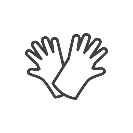 Isolated Gloves Outline Symbol On Clean Background. Vector Safer Of Hand  Element In Trendy Style.のイラスト素材