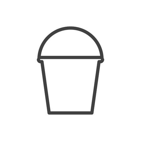Isolated Bucket Outline Symbol On Clean Background. Vector Pail Element In Trendy Style.のイラスト素材
