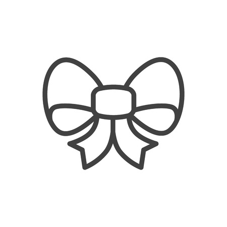 Isolated Ornament Outline Symbol On Clean Background. Vector Bow Element In Trendy Style.のイラスト素材