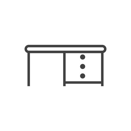 Isolated Desktop Outline Symbol On Clean Background. Vector Desk Element In Trendy Style.のイラスト素材
