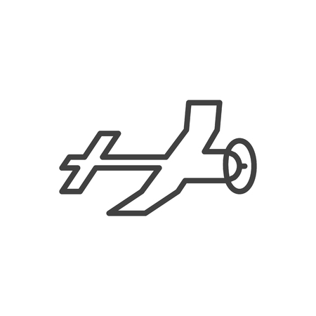 Isolated Flying Outline Symbol On Clean Background. Vector Aeromodeling Element In Trendy Style.のイラスト素材