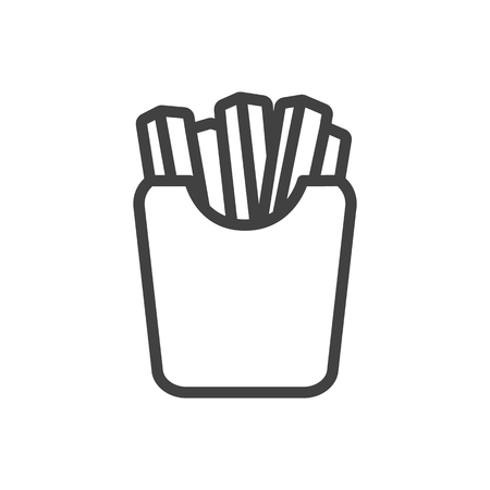 Isolated Potato Outline Symbol On Clean Background. Vector French Fries Element In Trendy Style.のイラスト素材