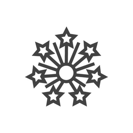 Isolated Fireworks Outline Symbol On Clean Background. Vector Stars Element In Trendy Style.のイラスト素材