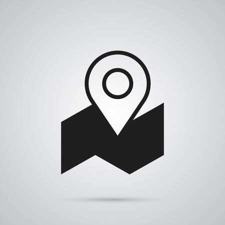Isolated Map Icon Symbol On Clean Background. Vector Pinpoint Element In Trendy Style.のイラスト素材