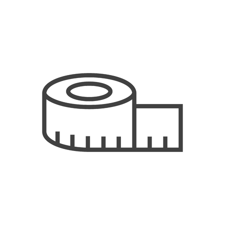 Isolated Meter Outline Symbol On Clean Background. Vector Measuring Tape Element In Trendy Style.のイラスト素材