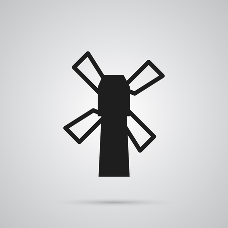 Vector Windmill Element In Trendy Style.  Isolated Mill Icon Symbol On Clean Background.のイラスト素材