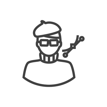 Isolated Artist Outline Symbol On Clean Background. Vector Designer Element In Trendy Style.のイラスト素材