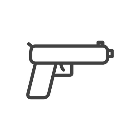 Isolated Gun Outline Symbol On Clean Background. Vector Weapon  Element In Trendy Style.のイラスト素材