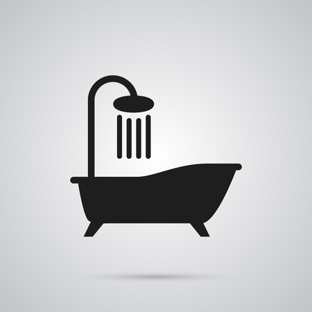 Isolated Bathtub Icon Symbol On Clean Background. Vector Bath Element In Trendy Style.のイラスト素材