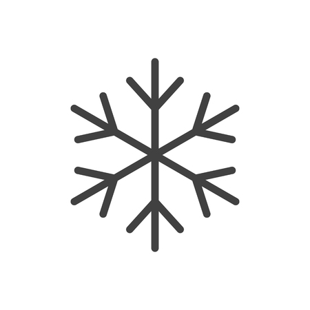 Isolated Winter Snow Outline Symbol On Clean Background. Vector Snowflake Element In Trendy Style.のイラスト素材