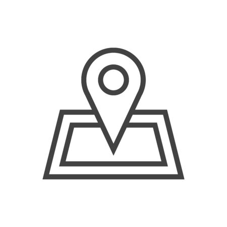 Isolated Map Outline Symbol On Clean Background. Vector Pin  Element In Trendy Style.のイラスト素材
