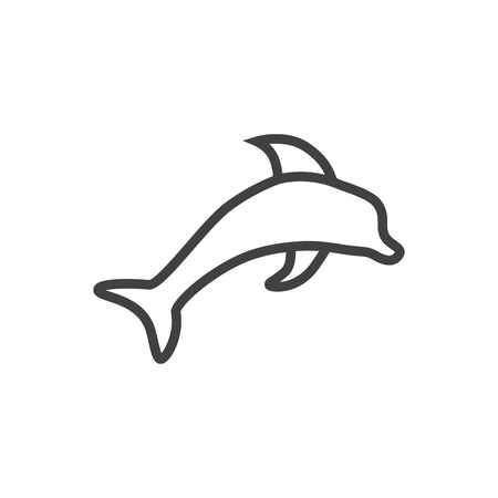 Isolated Fish Outline Symbol On Clean Background. Vector Dolphin Element In Trendy Style.のイラスト素材