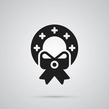 Isolated Garland Icon Symbol On Clean Background. Vector Christmas Wreath Element In Trendy Style.のイラスト素材