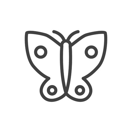 Isolated Moth Outline Symbol On Clean Background. Vector Butterfly Element In Trendy Style.のイラスト素材