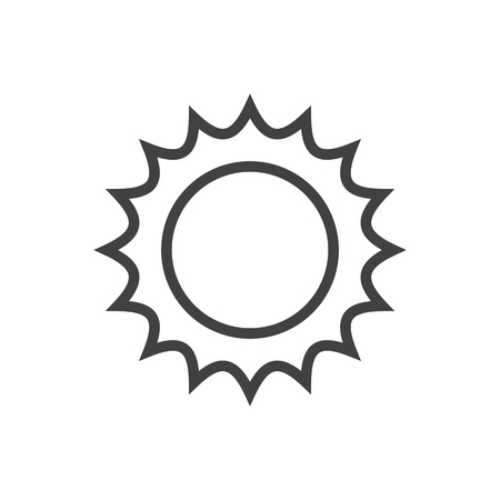 Isolated Solar Outline Symbol On Clean Background. Vector Sun Element In Trendy Style.のイラスト素材