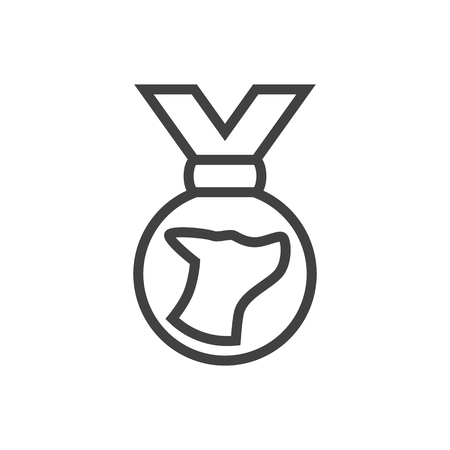 Isolated Medallion Outline Symbol On Clean Background. Vector Medal Element In Trendy Style.のイラスト素材