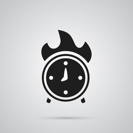 Isolated Deadline Icon Symbol On Clean Background. Vector Time In Fire Element In Trendy Style.のイラスト素材