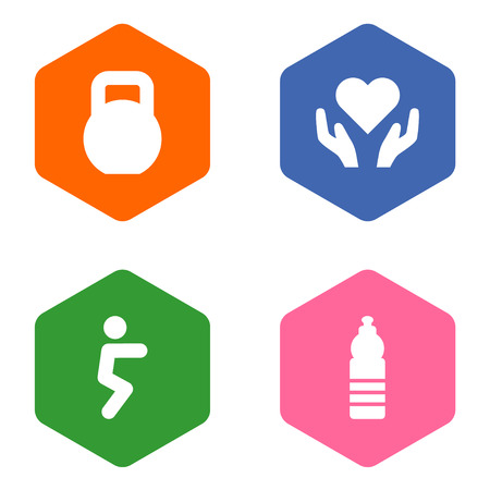 Set Of 4 Training Icons Set.のイラスト素材