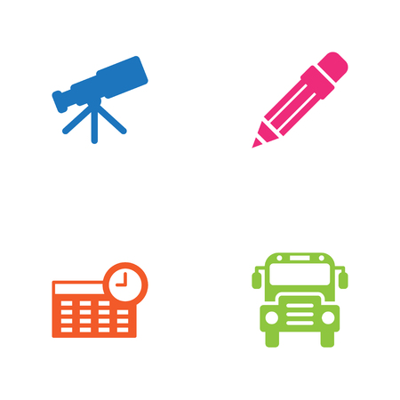 Set of 4 knowledge icons set.のイラスト素材