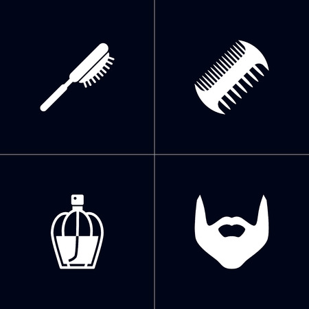 Set Of 4 Hairdresser Icons Set.のイラスト素材