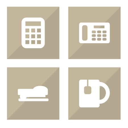 Set of 4 bureau icons.のイラスト素材