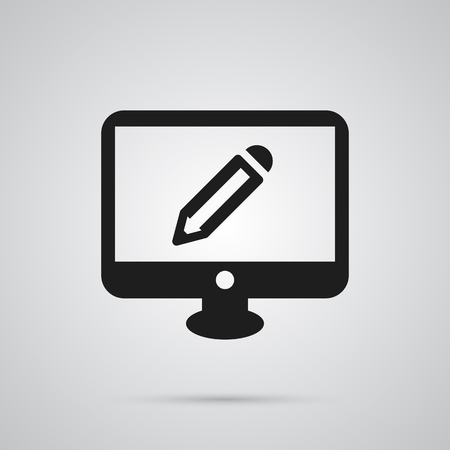 Isolated Monitor Icon Symbol On Clean Background. Vector Screen  Element In Trendy Style.のイラスト素材