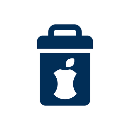 Isolated Trashcan Icon Symbol On Clean Background. Vector Food Element In Trendy Style.のイラスト素材