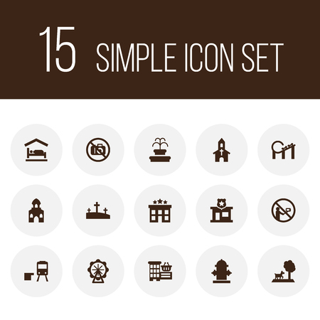 Set of infrastructure icons.のイラスト素材