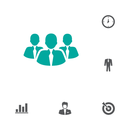 Set of 6 trade icons set. Collection of time, clothes, goal and other elements.のイラスト素材