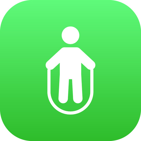 Isolated jump training icon symbol on clean background. Vector skipping rope element in trendy style.のイラスト素材