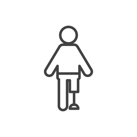 Isolated prosthesis icon line symbol on clean background. Vector artificial limb element in trendy style.のイラスト素材