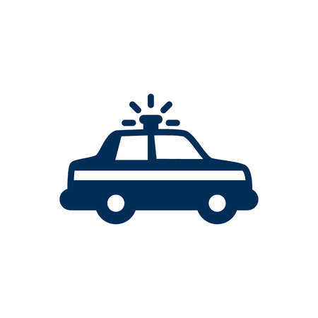 Isolated automobile icon symbol on clean background. Vector police car element in trendy style.のイラスト素材